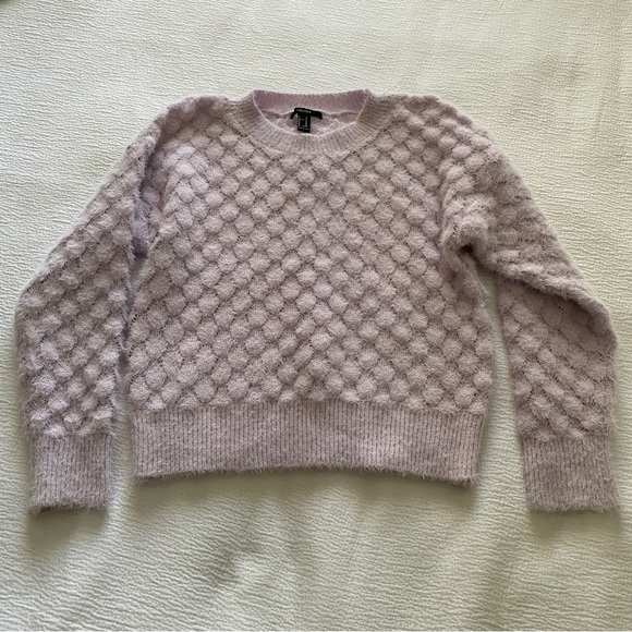 Forever 21 Sweater Fuzzy Lilac Medium - Picture 1 of 5